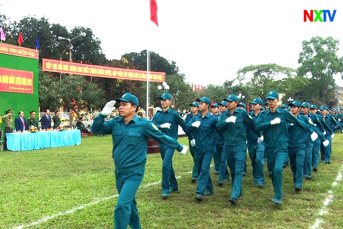 Lực lượng vũ trang Nghi Xuân ra quân huấn luyện năm 2019