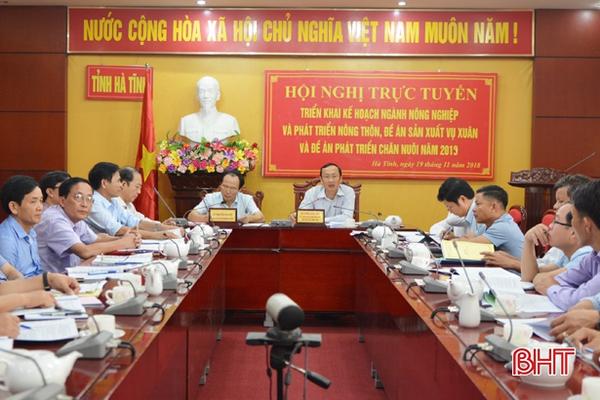 Nghi Xuân tham gia Hội nghị trực tuyến triển khai Đề án sản xuất vụ Xuân và Đề án phát triển chăn nuôi 2019