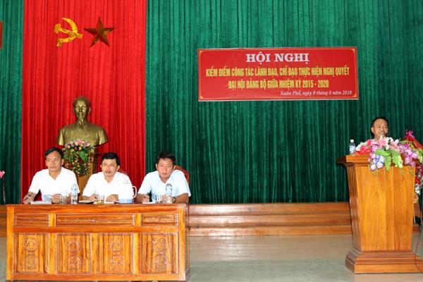 Xuân Phổ: Đánh giá thực hiện Nghị quyết Đại hội Đảng bộ giữa nhiệm kỳ 2015 – 2020