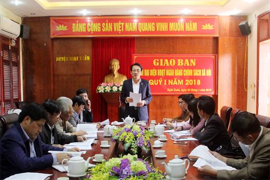 Giao ban Ban đại diện HĐQT ngân hàng CSXH quý I năm 2018