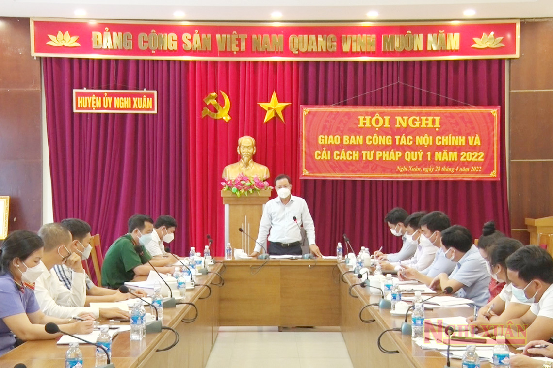 Nghi Xuân: Giao ban công tác khối nội chính quý I