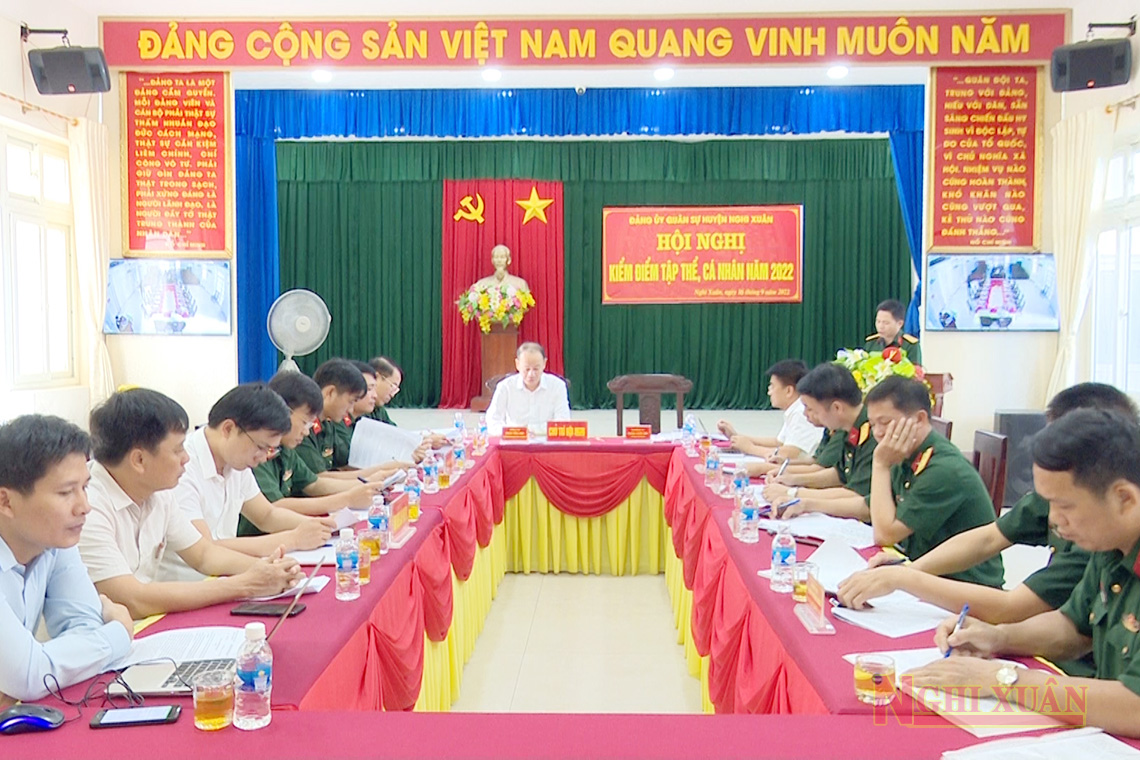 Đảng ủy Quân sự huyện Nghi Xuân tổ chức hội nghị kiểm điểm tập thể, cá nhân năm 2022