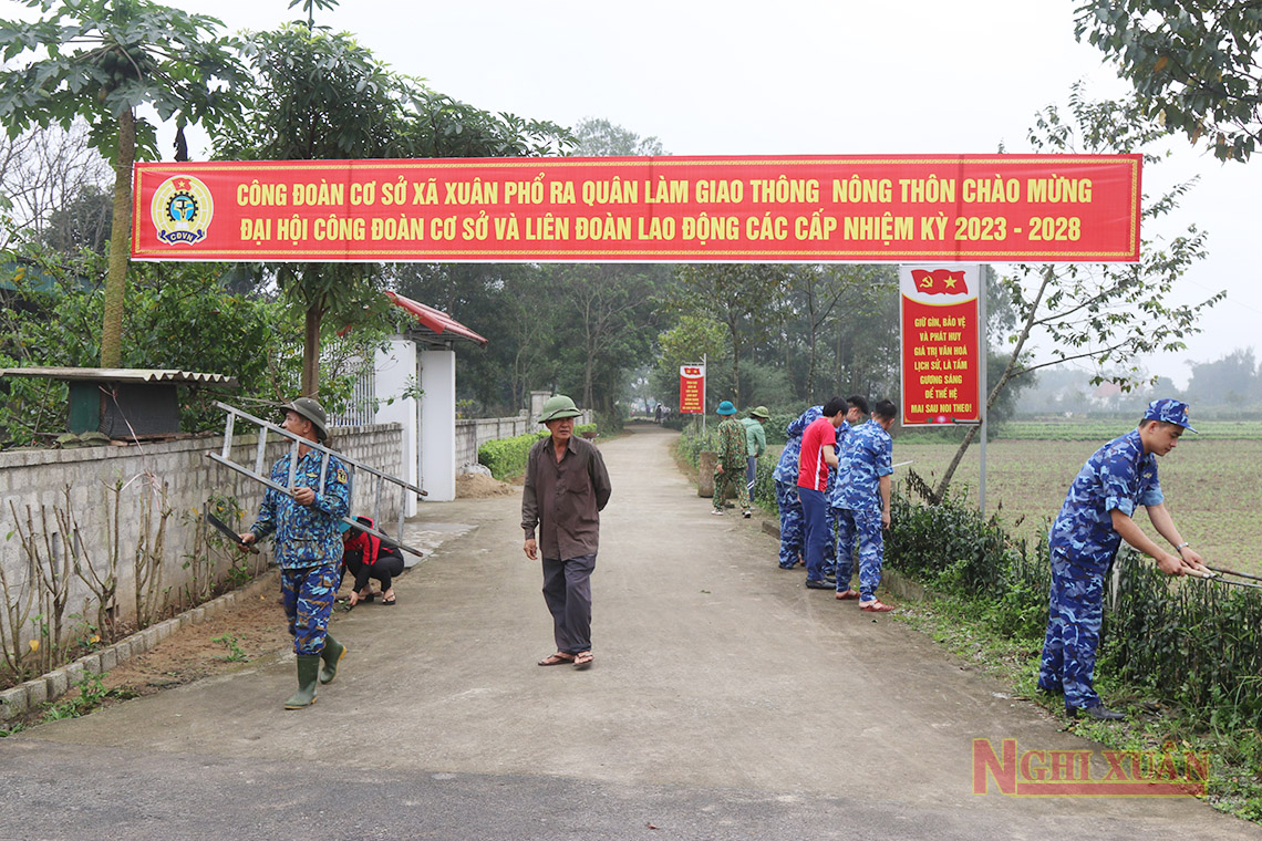 Nhiều hoạt động xây dựng NTM chào mừng đại hội công đoàn các cấp tại xã Xuân Phổ