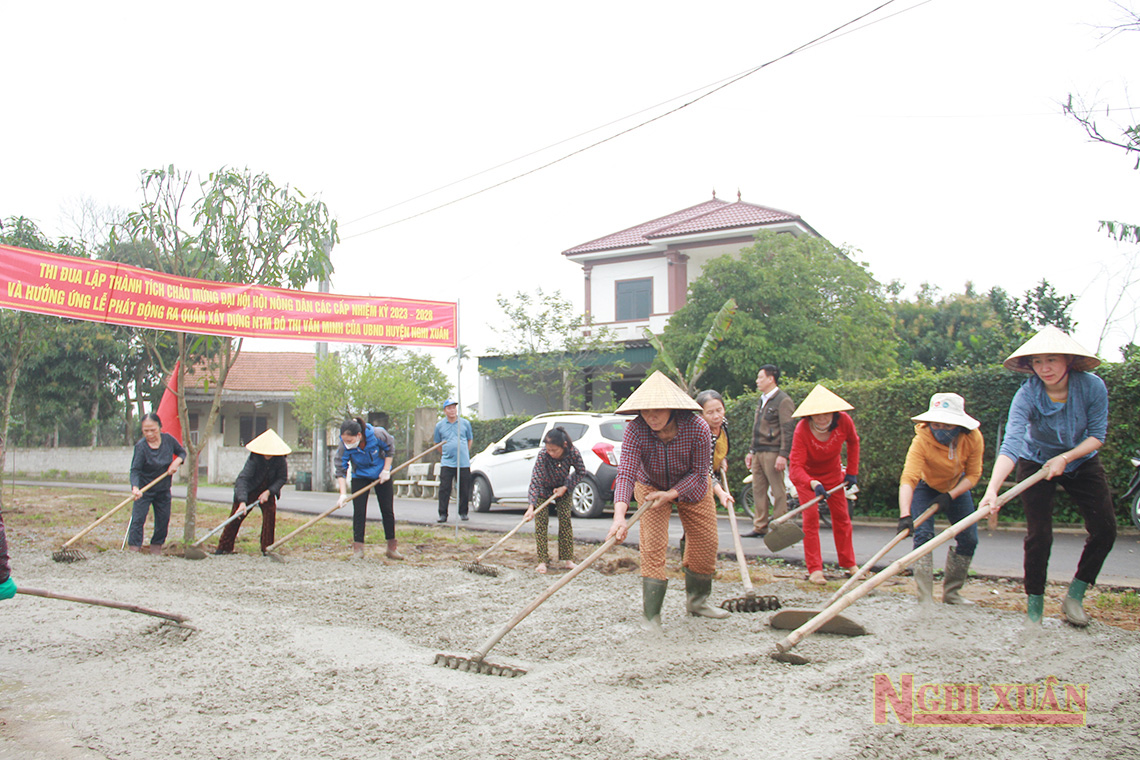 Nông dân Nghi Xuân thi đua lập thành tích chào mừng Đại hội Hội Nông dân các cấp