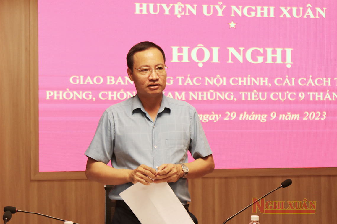 Nghi Xuân giao ban đánh giá việc thực hiện công tác nội chính, cải cách tư pháp, phòng chống tham nhũng