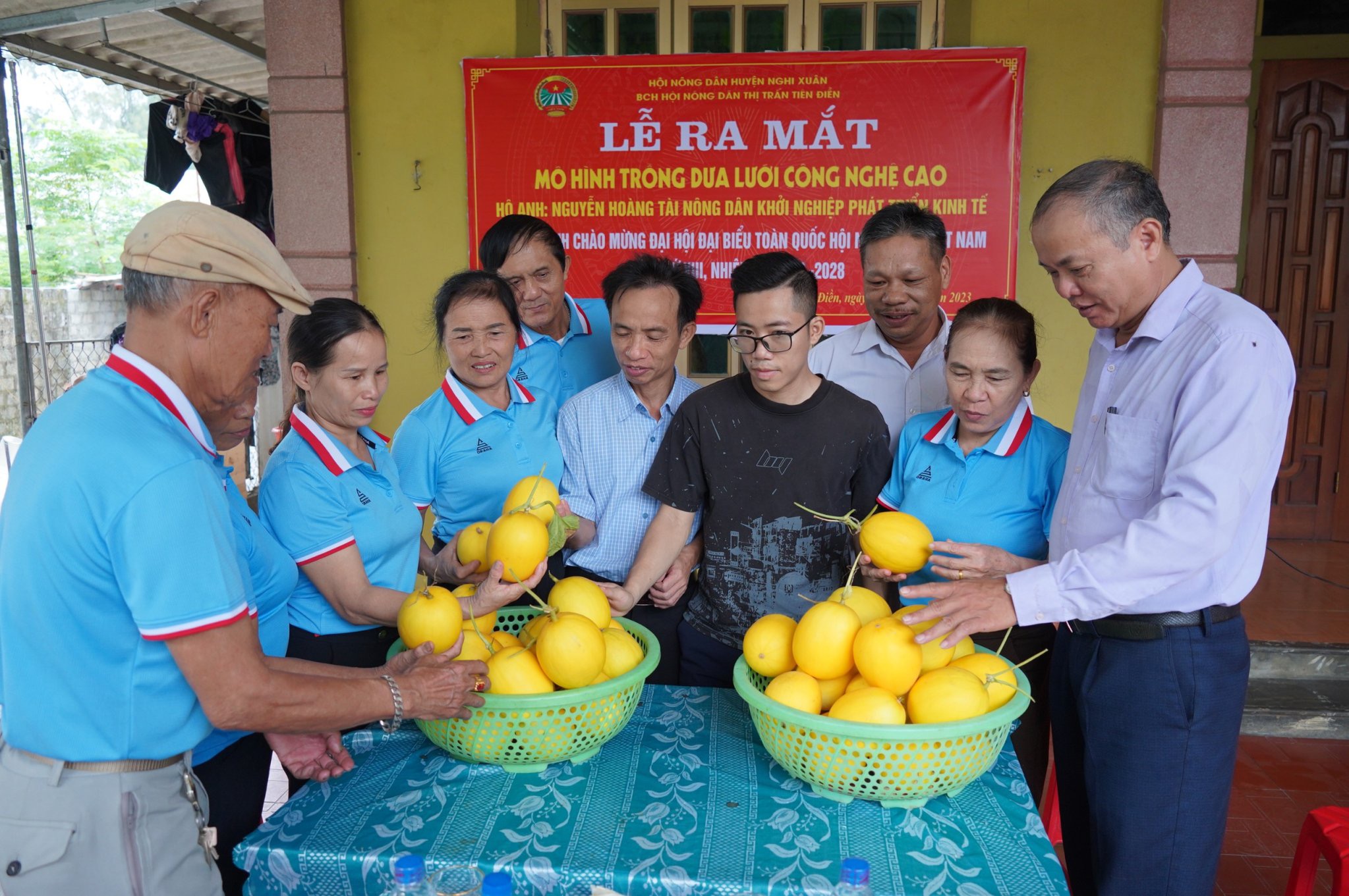 Ra mắt mô hình trồng dưa lưới công nghệ cao tại thị trấn Tiên Điền